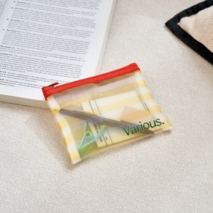 스트라이프 메쉬 소지품 파우치 옐로M