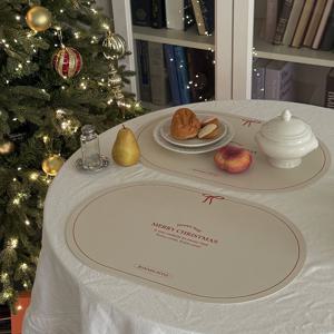 연말 홈파티 식탁매트 가죽 방수 테이블매트 세트 2p