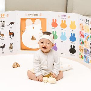 유아 학습벽보 까꿍놀이 아기병풍 2종 스탠다드6P/프리미엄8P(+토끼 아크릴 거울 포함)