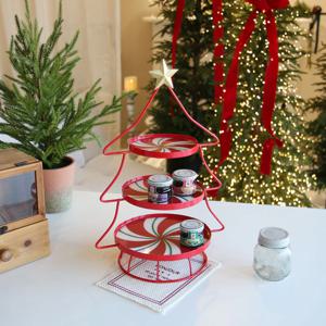 크리스마스 데코 소품 3단 트레이 소품 케이크스탠드