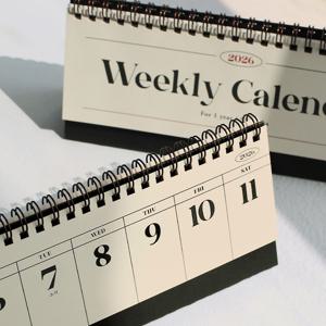 2026 위클리 데스크 캘린더 스케줄러 책상 플래너 빈티지 탁상 달력