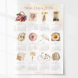 2+1 2026년 인테리어 달력 포스터 액자 한장 연력 캘린더 벽꾸미기 - 슬로우