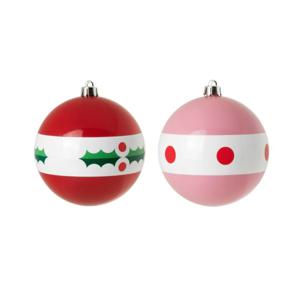 빈테르핀트 크리스마스 트리장식 패턴레드핑크 2p