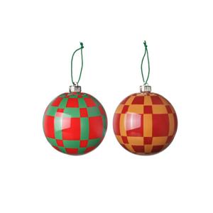 빈테르핀트 크리스마스트리 장식 체크패턴 레드그린 2p 15cm