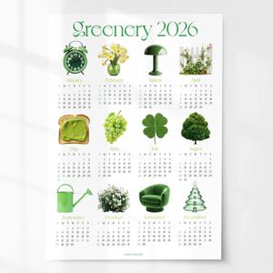 2+1 2026년 인테리어 달력 포스터 액자 한장 연력 캘린더 벽꾸미기 - 그리너리