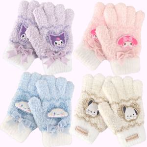 산리오 벨벳 날개사 장갑 시나모롤 포차코 쿠로미 마이멜로디 헬로키티 겨울 방한 어린이 장갑