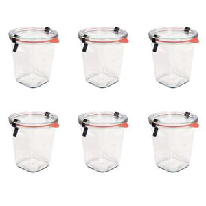 콰드로 545ml(747) 6p 독일 웩 밀폐용기 클립+고무링 세트상품