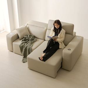 혜택가1,340,000원/카디마 에코레더 2세대 리클라이너 가죽 3인 스피커 슬라이딩 소파