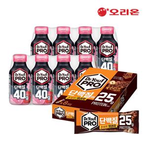 프로 단백질드링크 40g 딸기 350ml*8개 +단백질바 넛츠 크런치 8개