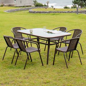 마누카 사각 1500세트 야외 테이블 의자 4인 6인 철제 펜션 카페 정원 인테리어