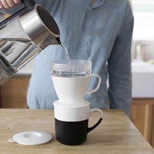 [해외] 자동 드립 커피 메이커 1-2잔용 360ml 차콜 그레이