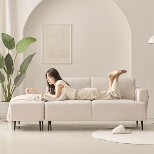 앤서니 조야 패브릭 원단 3인용 소파 (스툴포함)