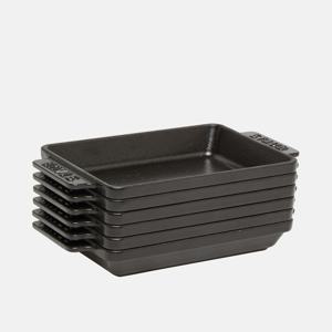 [해외] 사각 주물 플레이트 6개 세트 오븐접시