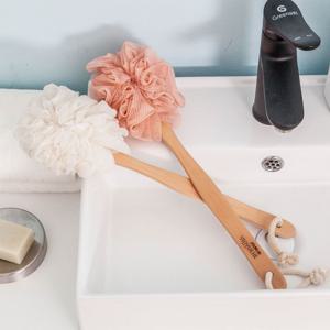 우드 손잡이 샤워볼 부드러운 거품 목욕 샤워타올 바디 바스볼 샤워브러쉬