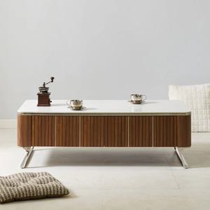 루마노 갤러리 포세린 통 세라믹 월넛 서랍 거실 소파 테이블