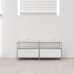 국내생산 리엘르 1200 1단 모듈 철제 미드센츄리 서랍형 와이드 수납장 티비다이