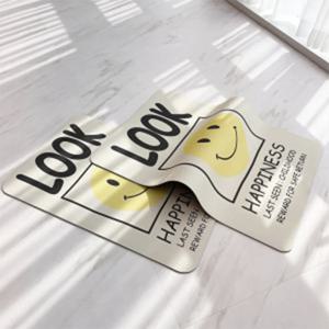 포인트 인테리어 빨아쓰는 규조토발매트 욕실 화장실 논슬립 매트 스마일