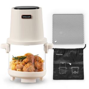 파우치&패드 증정 글로시 유리 에어프라이어 1.8L 휴대용 캠핑용 여행용  소형 미니