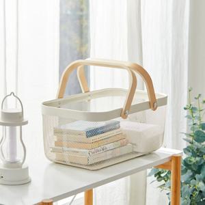 우드핸들 메탈바스켓 L 40x28x18cm