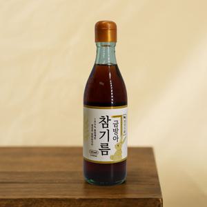 [산지플러스] 통깨 100% 고소한 금방아 참기름 350ml