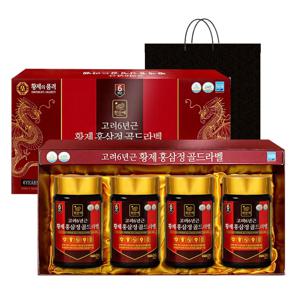 고려6년근 황제 홍삼정 골드라벨 240g 4병 쇼핑백
