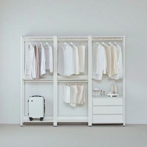 쿠폰증정 연결 클립 증정 소나 40T 철제 드레스룸 시스템행거 옷장 2400 2colors