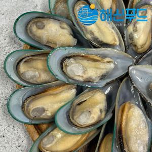 뉴질랜드 자연산 자숙 그린홍합 800g 초록잎홍합 반탈각 하프