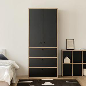 그로잉핏 주니어 옷장 키큰장 키즈장 B형_서랍형 블랙