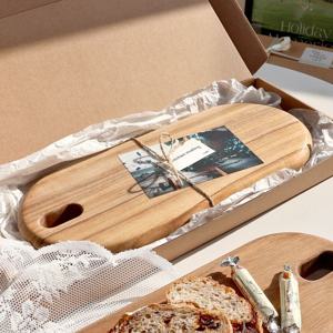 오일키트증정+선물포장 루드렛 레인트리 원목 직타원 보드 도마 2size 택1