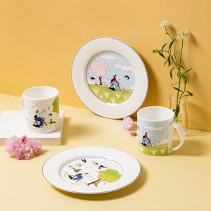 한국도자기x곽명주 자전거 머그&플레이트 세트 4p