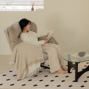 칼모 DAVIS 패브릭 라운지 안락 소파 360도 회전 1인용 수유 의자 (로우백/하이백)