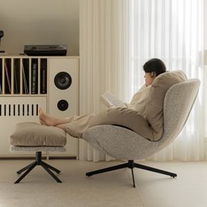 칼모 1인용 DAVIS 패브릭 안락 수유 소파 360도 회전 라운지 의자 (로우백)