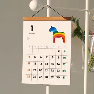 병오년 말의해 목마이야기 우드 벽걸이달력 A4 작은사이즈 선물 박스