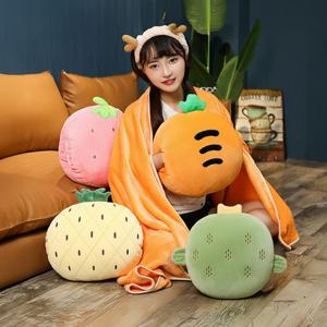 2in1 과일 쿠션 담요 110x160cm 팔베개 포켓 무릎담요