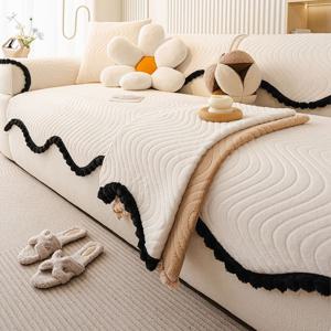 [해외] 북유럽 모던 웨이브 토끼털 소파패드 소파커버 토퍼 깔개 4colors 15size