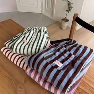 H made 엘브니 스트라이프 잠옷 극세사 수면잠옷 커플 파자마 팬츠 4color