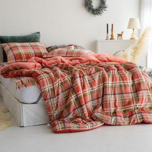 체크 밀크극세사 침구 라지킹 겨울차렵이불 SS KK