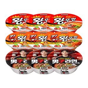 팔도 남자라면 컵라면x3개+왕뚜껑x3개+김치왕뚜껑x3개