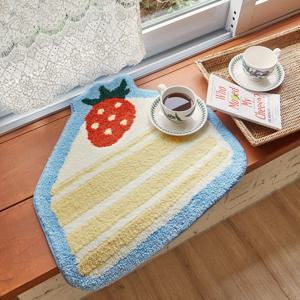 딸기케이크 자카드 발매트