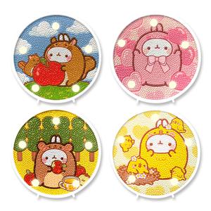 보석십자수 몰랑이 동물친구들 LED 무드등 만들기 세트