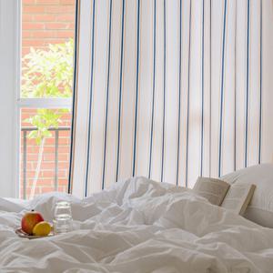 모던 스트라이프 먼지없는 화이트 암막커튼 2장세트 3컬러