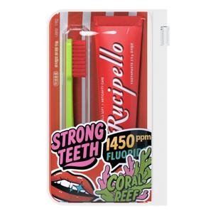 코랄리프 치약&칫솔 휴대용 세트 레드