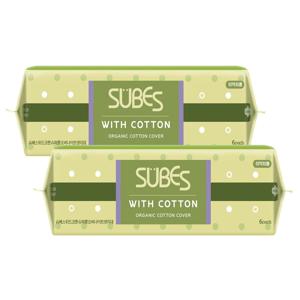 위드코튼 유기농 순면커버 생리대 슈퍼롱오버나이트 6P x2팩