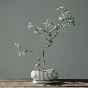 유칼립와이어 분재조화 루체 모먼트화분 인테리어 거실조화