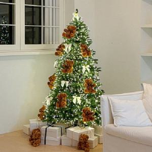 크리스마스 트리 인형 리본 PE 전나무 대형