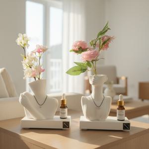 규조토 여인 꽃병 오브제 방향제 / 습기조절 냄새제거 자체발향 화병 생화향