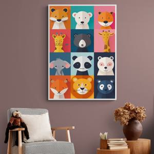 동물 친구들 그림 알루미늄액자 포스터 방 꾸미기 키즈 카페 벽 인테리어 액자