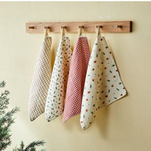 ON L 도톰한 4중지 살림 거즈행주 30x30 4P 크리스마스