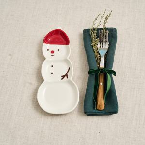 L 산타의 겨울선물 큰눈사람 간식접시 L23