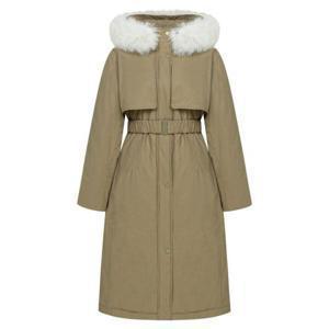 케네스레이디 후드 퍼 야상 벨티드 롱다운 EGDHOK9900